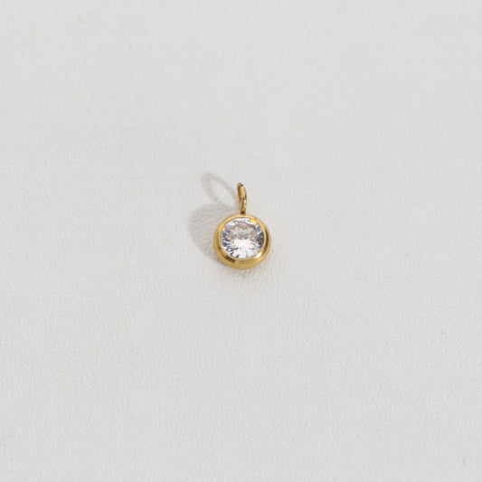 (5.4mm) Mini Plain Circle Charm Stainless Steel PVD Gold Plated Liontin Bulat Polos Hypoallergenic