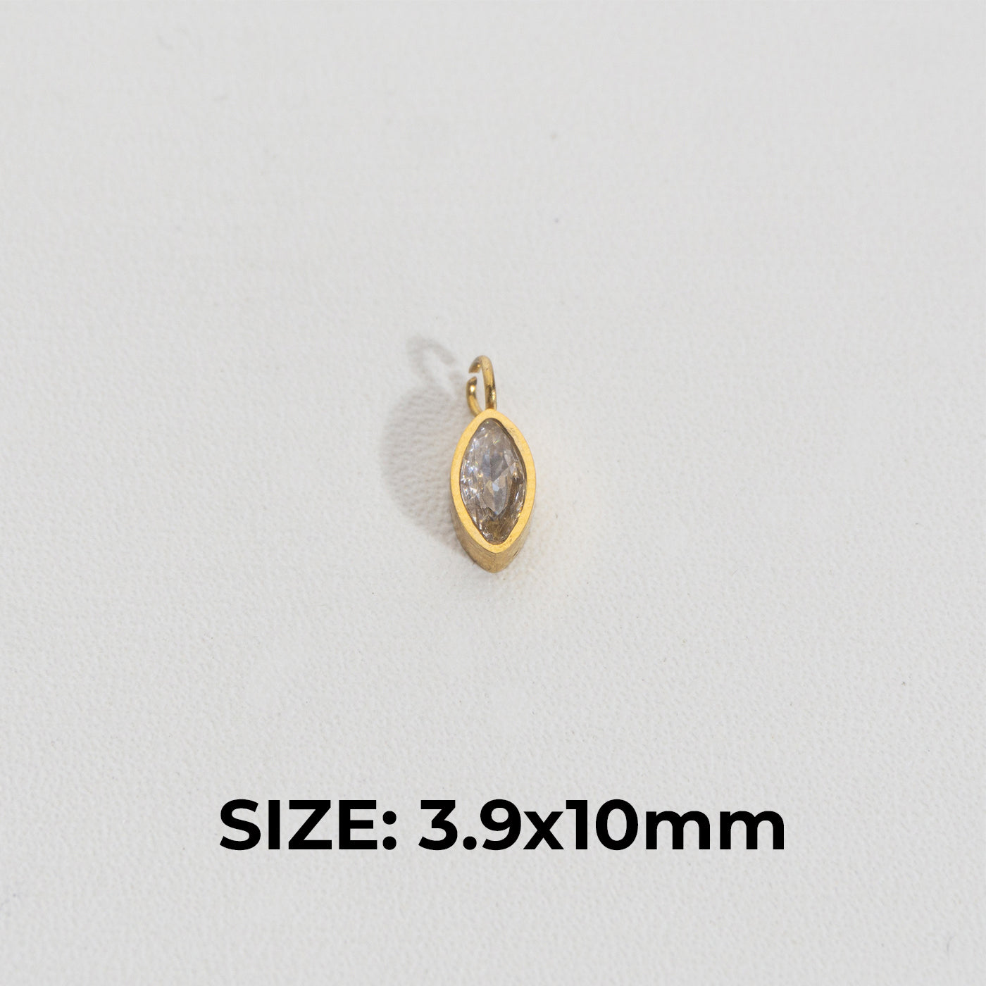 Mini Plain Marquise Charm Stainless Steel PVD Gold Plated Liontin Marquise Hypoallergenic