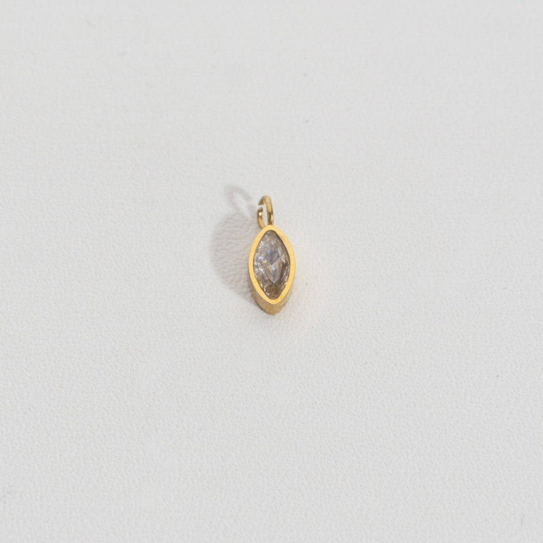 Mini Plain Marquise Charm Stainless Steel PVD Gold Plated Liontin Marquise Hypoallergenic
