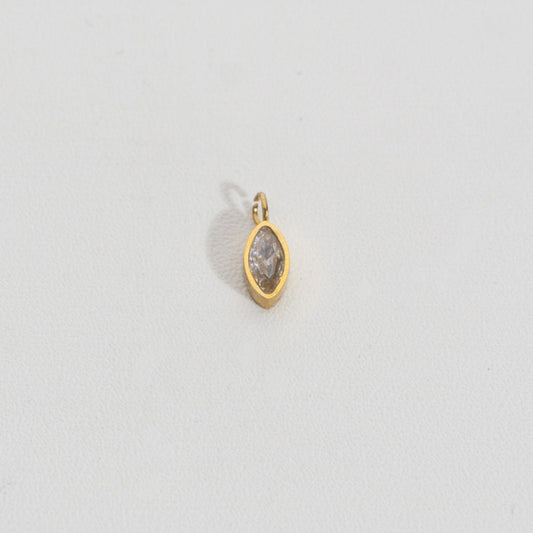 Mini Plain Marquise Charm Stainless Steel PVD Gold Plated Liontin Marquise Hypoallergenic