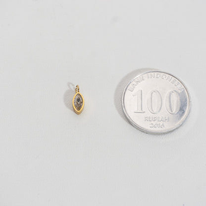 Mini Plain Marquise Charm Stainless Steel PVD Gold Plated Liontin Marquise Hypoallergenic