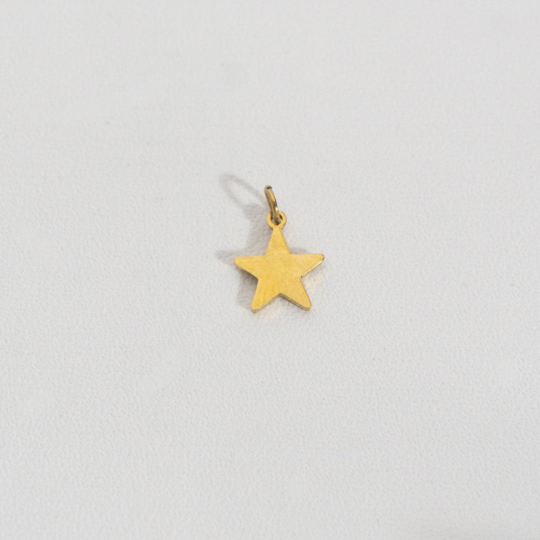 (5pcs) Mini Plain Star Charm Stainless Steel PVD Gold Plated Liontin Bintang Polos Hypoallergenic