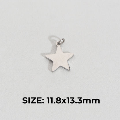 Tiny Plain Celestial Star Charm Stainless Steel PVD Gold Plated Liontin Bintang Polos Kecil Hypoallergenic