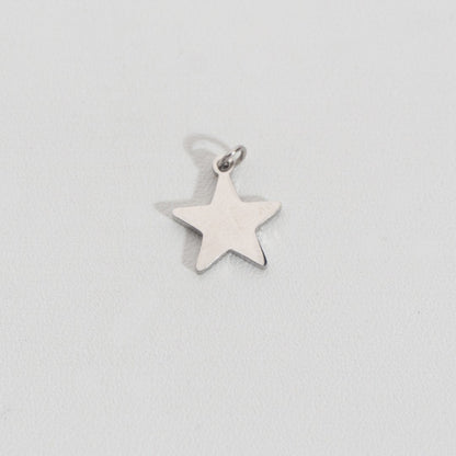 Tiny Plain Celestial Star Charm Stainless Steel PVD Gold Plated Liontin Bintang Polos Kecil Hypoallergenic