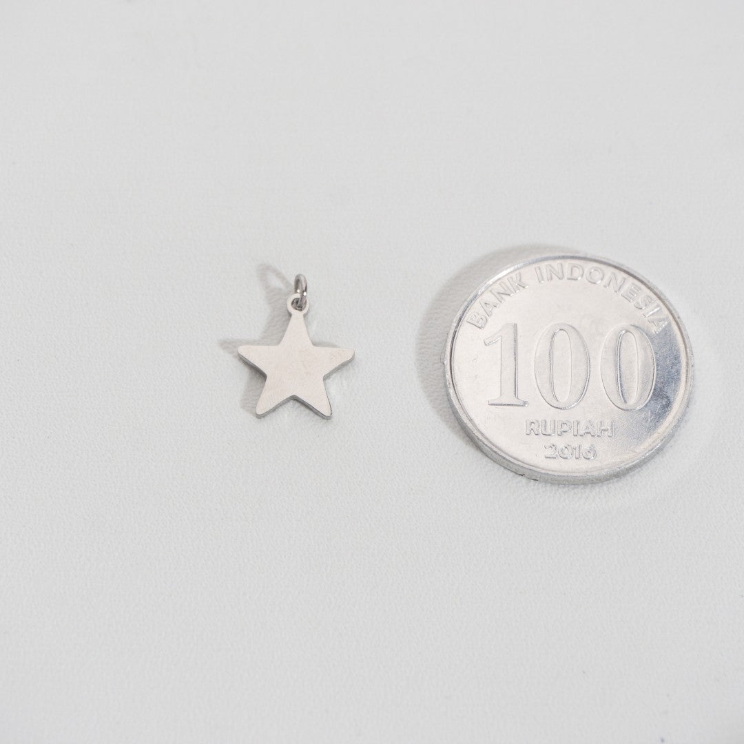 Tiny Plain Celestial Star Charm Stainless Steel PVD Gold Plated Liontin Bintang Polos Kecil Hypoallergenic