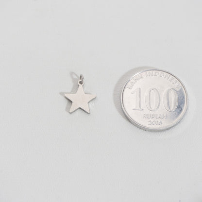 Tiny Plain Celestial Star Charm Stainless Steel PVD Gold Plated Liontin Bintang Polos Kecil Hypoallergenic