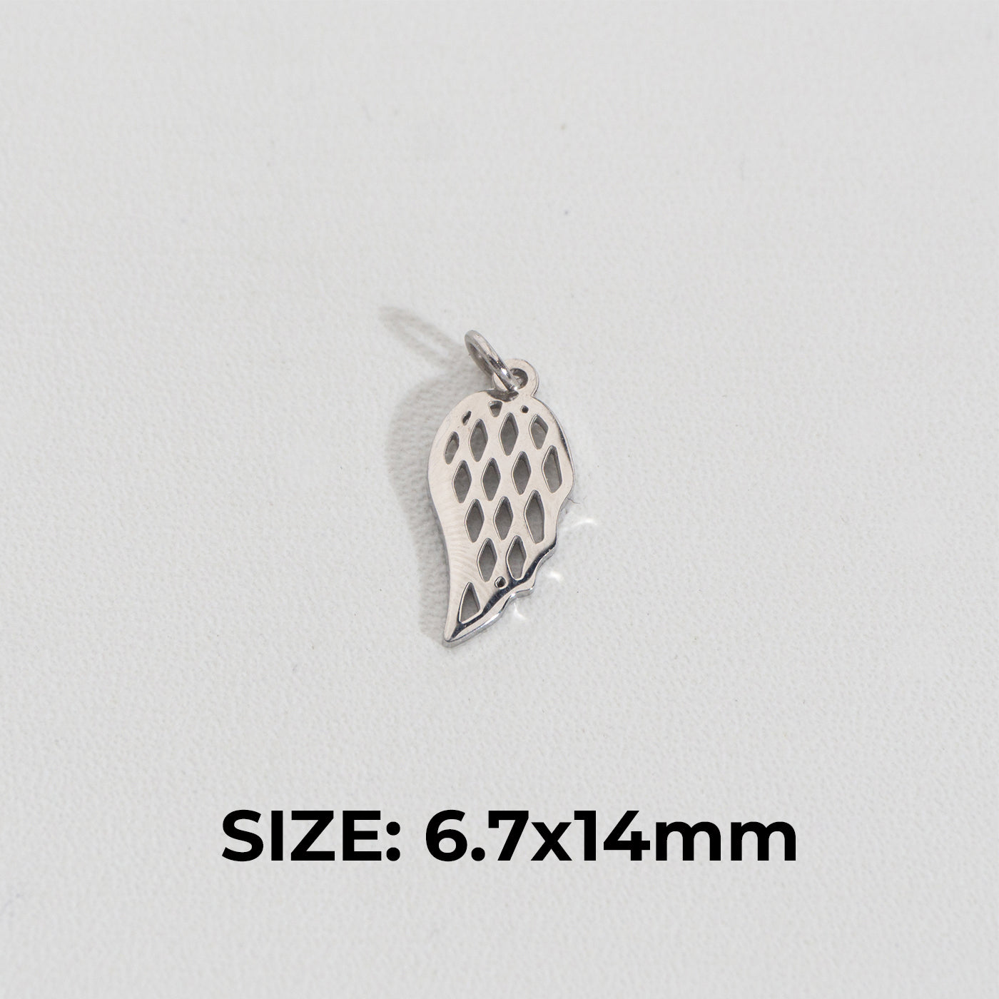 Plain Angel Wings Charm Stainless Steel PVD Gold Plated Liontin Sayap Hypoallergenic