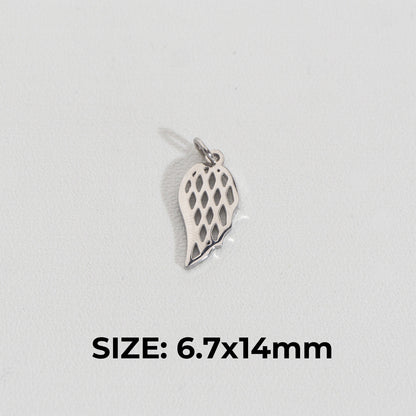 Plain Angel Wings Charm Stainless Steel PVD Gold Plated Liontin Sayap Hypoallergenic