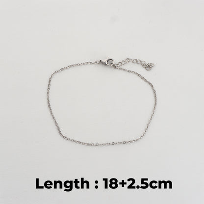 Silver Rolo Chain Bracelet Stainless Steel PVD Gold Plated Rantai Gelang Rolo Hypoallergenic