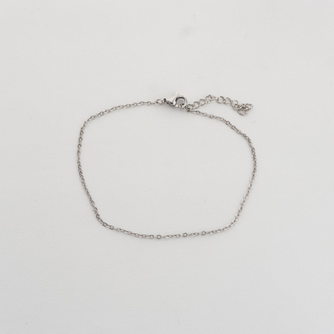 Silver Rolo Chain Bracelet Stainless Steel PVD Gold Plated Rantai Gelang Rolo Hypoallergenic