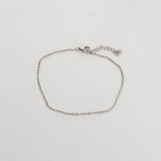 Silver Rolo Chain Bracelet Stainless Steel PVD Gold Plated Rantai Gelang Rolo Hypoallergenic