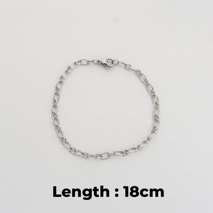 Silver Cable Chain Bracelet Stainless Steel PVD Gold Plated Rantai Gelang Silver Hypoallergenic
