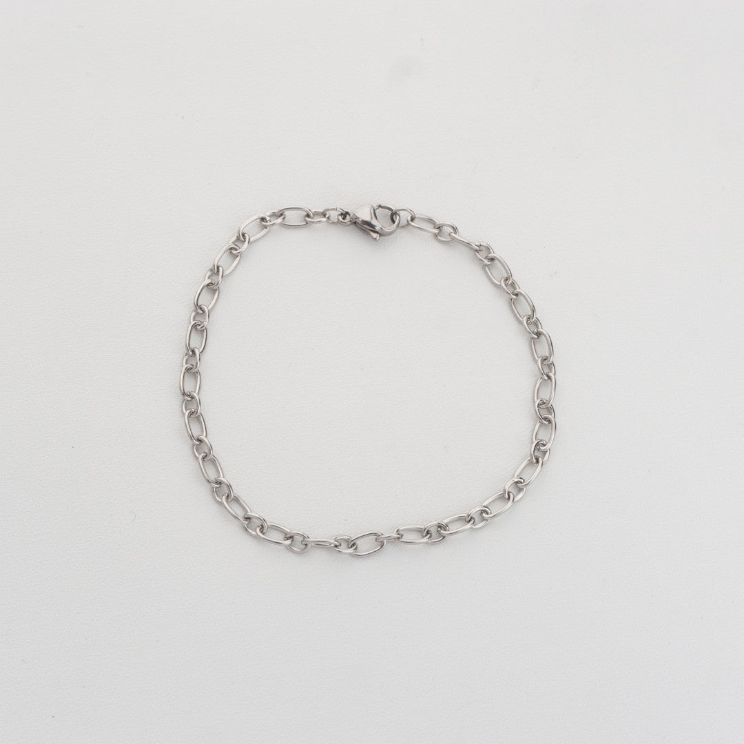 Silver Cable Chain Bracelet Stainless Steel PVD Gold Plated Rantai Gelang Silver Hypoallergenic