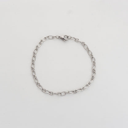 Silver Cable Chain Bracelet Stainless Steel PVD Gold Plated Rantai Gelang Silver Hypoallergenic