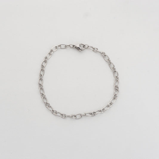 Silver Cable Chain Bracelet Stainless Steel PVD Gold Plated Rantai Gelang Silver Hypoallergenic