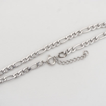 Silver Figaro Chain Bracelet Stainless Steel PVD Gold Plated Rantai Gelang Figaro Hypoallergenic