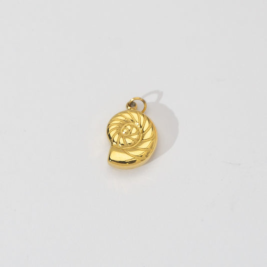 (15mm) Minimalist Conch Sea Shell Ocean Charm Stainless Steel PVD Gold Plated Liontin Kerang Laut Hypoallergenic