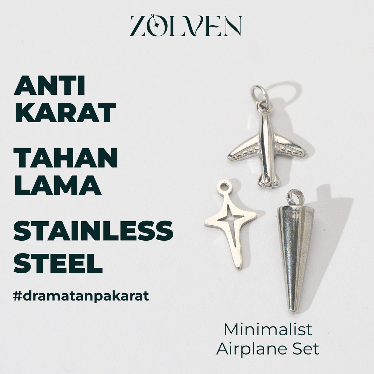 Simple Plain Journey of Discovery Set Collection Charm Stainless Steel Set Liontin Kalung Gelang Hypoallergenic