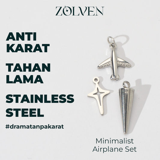 Simple Plain Journey of Discovery Set Collection Charm Stainless Steel Set Liontin Kalung Gelang Hypoallergenic