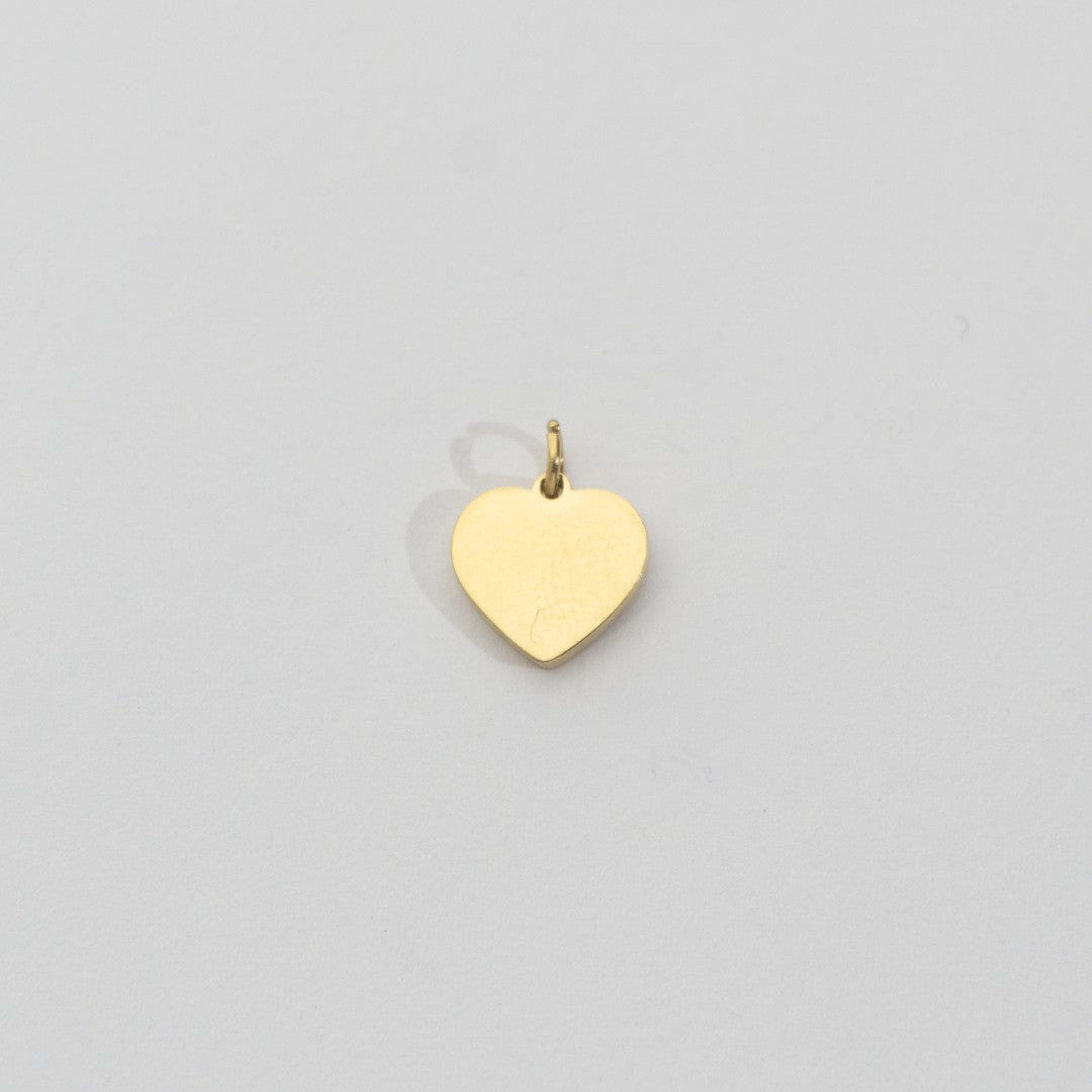 Mini Plain Heart Charm Stainless Steel PVD Gold Plated Mata Liontin Hati Kecil Hypoallergenic