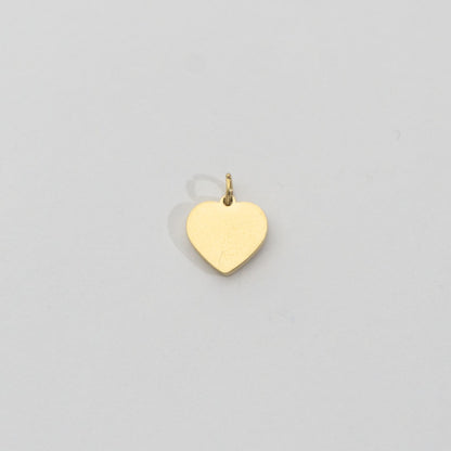 Mini Plain Heart Charm Stainless Steel PVD Gold Plated Mata Liontin Hati Kecil Hypoallergenic