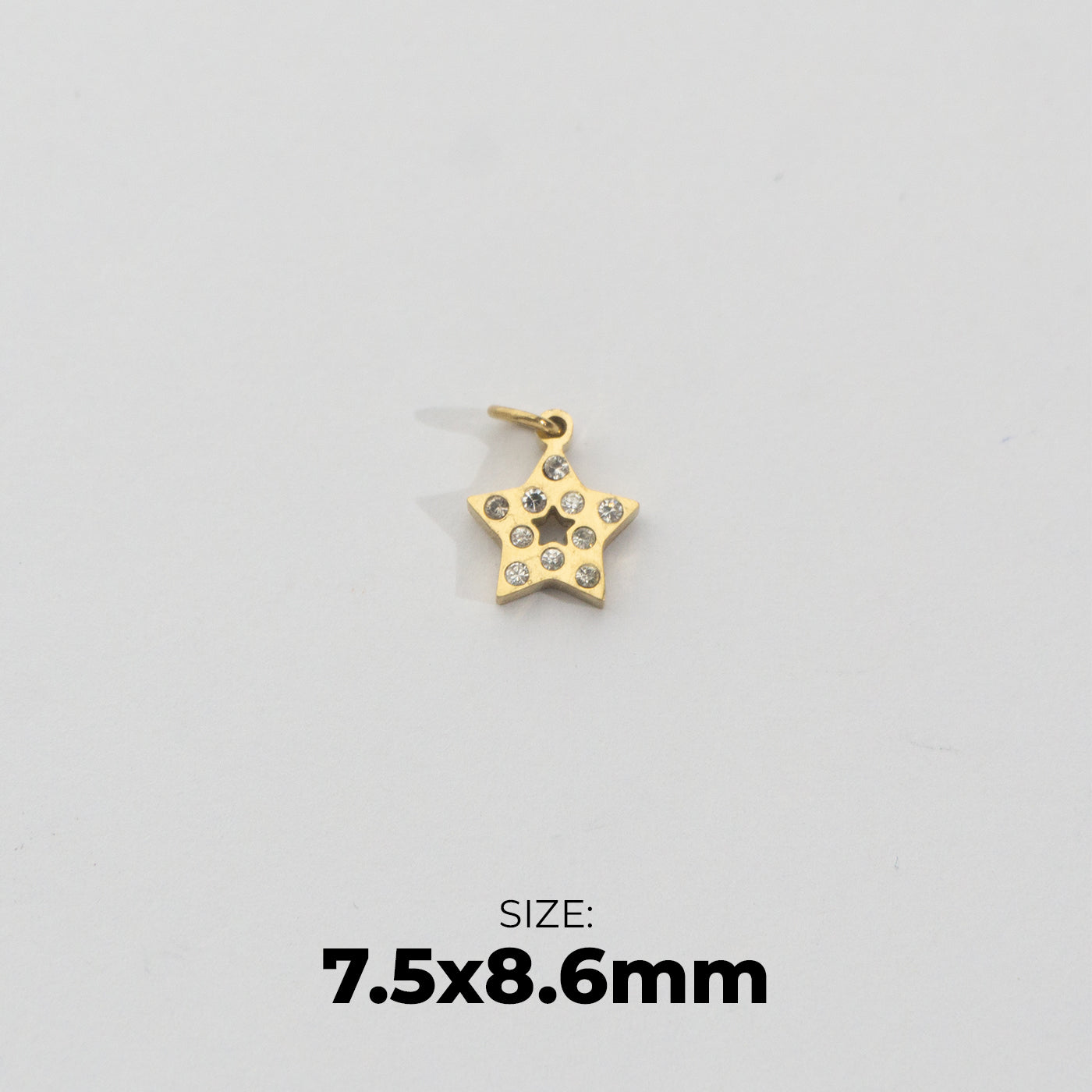 Twinkling Geometric Star Charm Stainless Steel PVD Gold Plated Liontin Bintang Berkelip Hypoallergenic