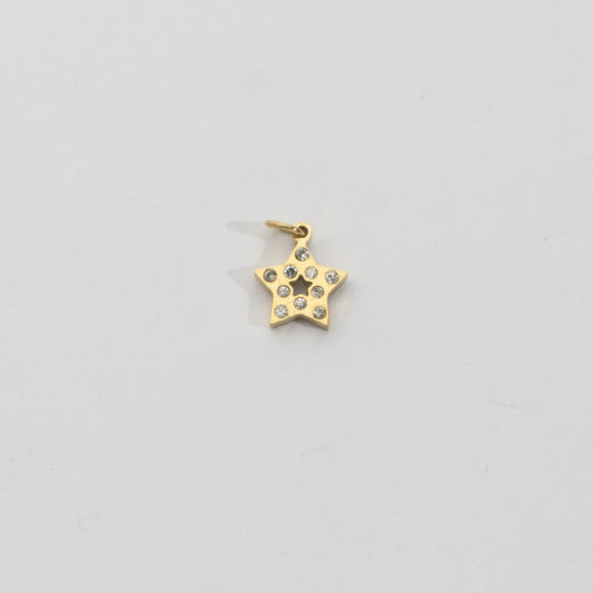Twinkling Geometric Star Charm Stainless Steel PVD Gold Plated Liontin Bintang Berkelip Hypoallergenic