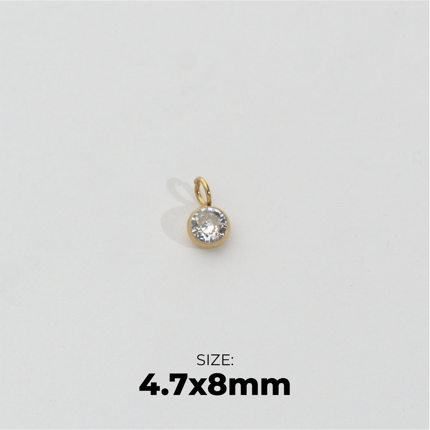 (4.7mm) Mini Plain Circle Charm Stainless Steel PVD Gold Plated Liontin Bulat Polos Hypoallergenic