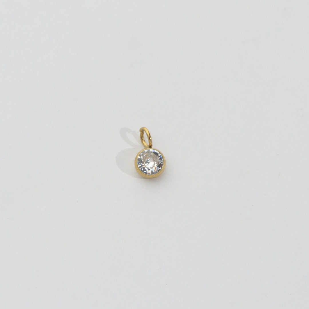(4.7mm) Mini Plain Circle Charm Stainless Steel PVD Gold Plated Liontin Bulat Polos Hypoallergenic