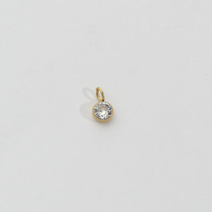 (4.7mm) Mini Plain Circle Charm Stainless Steel PVD Gold Plated Liontin Bulat Polos Hypoallergenic