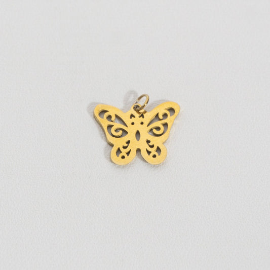Secret Garden Blooming Set Collection Charm Stainless Steel PVD Gold Plated Set Liontin Koleksi Bunga Kupu - Kupu Taman Hypoallergenic