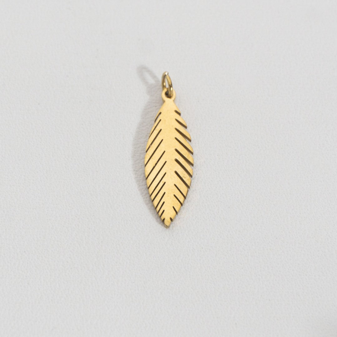 Palm Leaf Charm Stainless Steel PVD Gold Plated Liontin Daun Palem Hypoallergenic