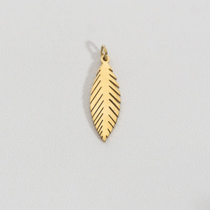Palm Leaf Charm Stainless Steel PVD Gold Plated Liontin Daun Palem Hypoallergenic