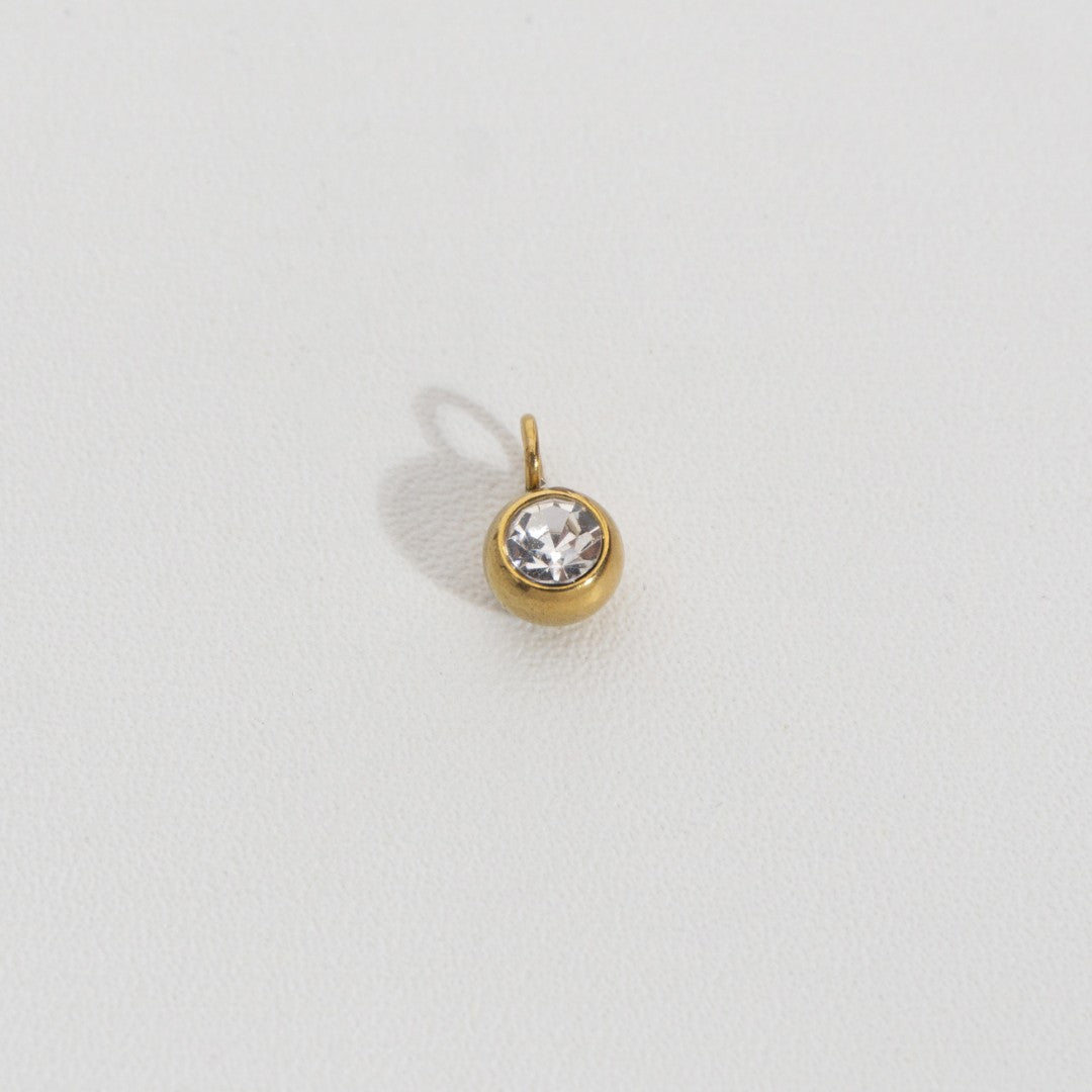 (5.8mm) Mini Plain Circle Charm Stainless Steel PVD Gold Plated Liontin Bulat Polos Hypoallergenic
