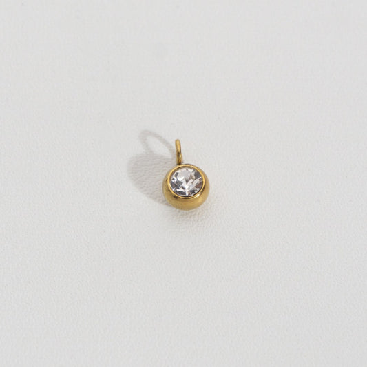 (5.8mm) Mini Plain Circle Charm Stainless Steel PVD Gold Plated Liontin Bulat Polos Hypoallergenic