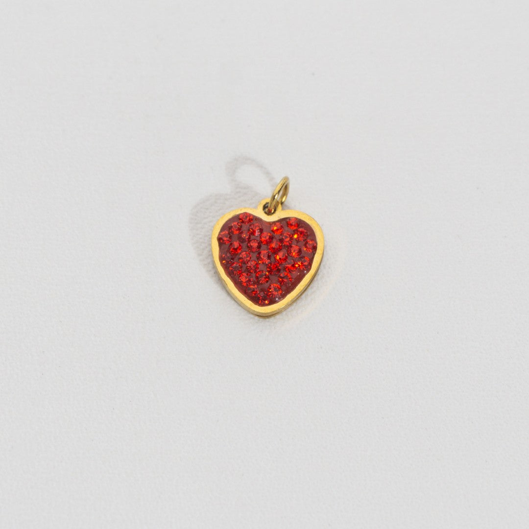 Romantic Red Elegant Set Collection Charm Stainless Steel PVD Gold Plated Set Liontin Merah Elegan Hypoallergenic