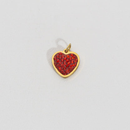 Romantic Red Elegant Set Collection Charm Stainless Steel PVD Gold Plated Set Liontin Merah Elegan Hypoallergenic