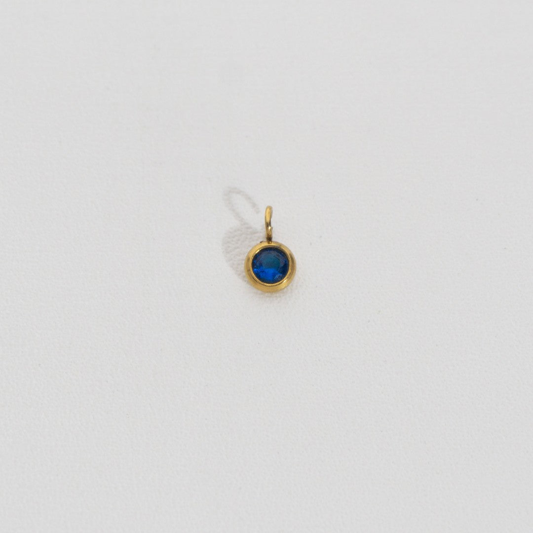 Mini Colorful Round Charm Stainless Steel PVD Gold Plated Liontin Bulat Warna - Warni Hypoallergenic