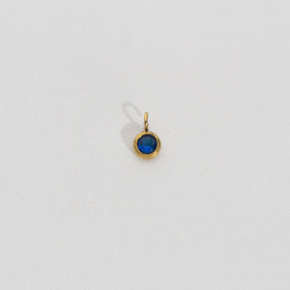 Mini Colorful Round Charm Stainless Steel PVD Gold Plated Liontin Bulat Warna - Warni Hypoallergenic