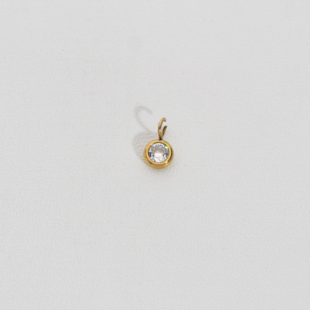 Mini Colorful Round Charm Stainless Steel PVD Gold Plated Liontin Bulat Warna - Warni Hypoallergenic