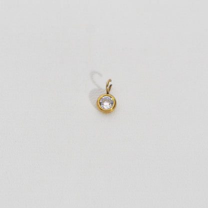 Mini Colorful Round Charm Stainless Steel PVD Gold Plated Liontin Bulat Warna - Warni Hypoallergenic