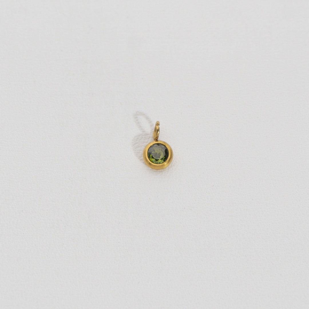 Mini Colorful Round Charm Stainless Steel PVD Gold Plated Liontin Bulat Warna - Warni Hypoallergenic