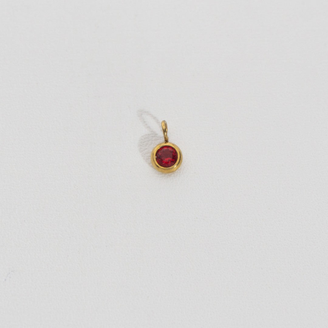 Mini Colorful Round Charm Stainless Steel PVD Gold Plated Liontin Bulat Warna - Warni Hypoallergenic