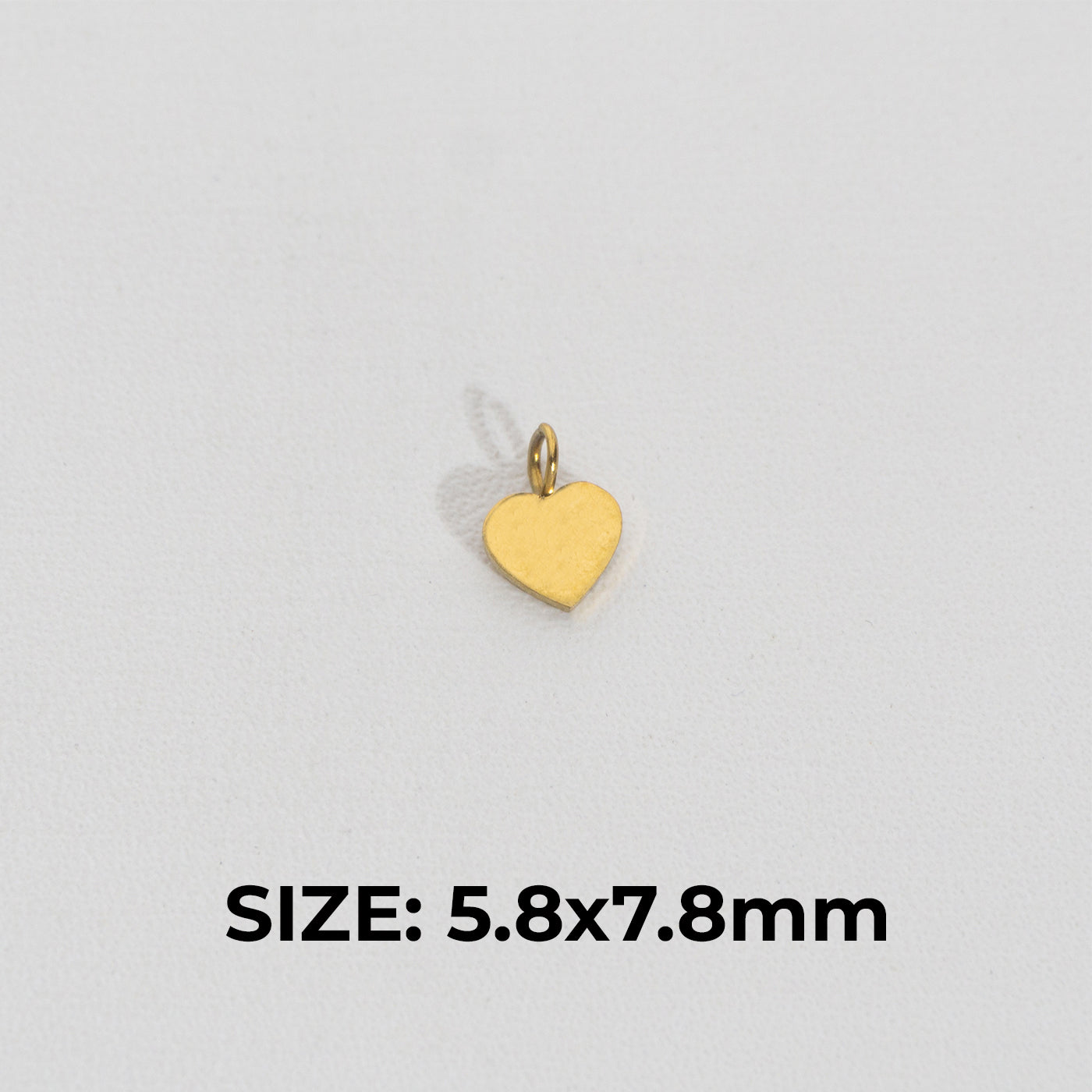 (5pcs) Tiny Heart Charm Stainless Steel PVD Gold Plated Liontin Hati Polos Hypoallergenic