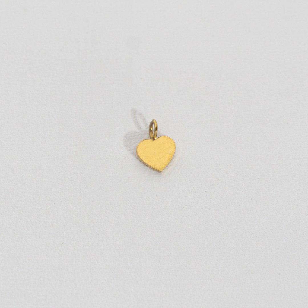 (5pcs) Tiny Heart Charm Stainless Steel PVD Gold Plated Liontin Hati Polos Hypoallergenic