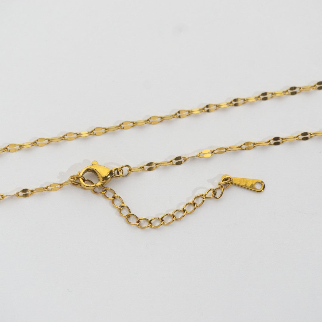 Coffee Bean Chain Necklace Stainless Steel PVD Gold Plated Rantai Kalung Pecah Kopi Hypoallergenic