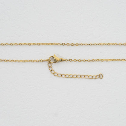 (43+5cm) Dainty Rolo Chain Necklace Stainless Steel PVD Gold Plated Rantai Kalung Hypoallergenic