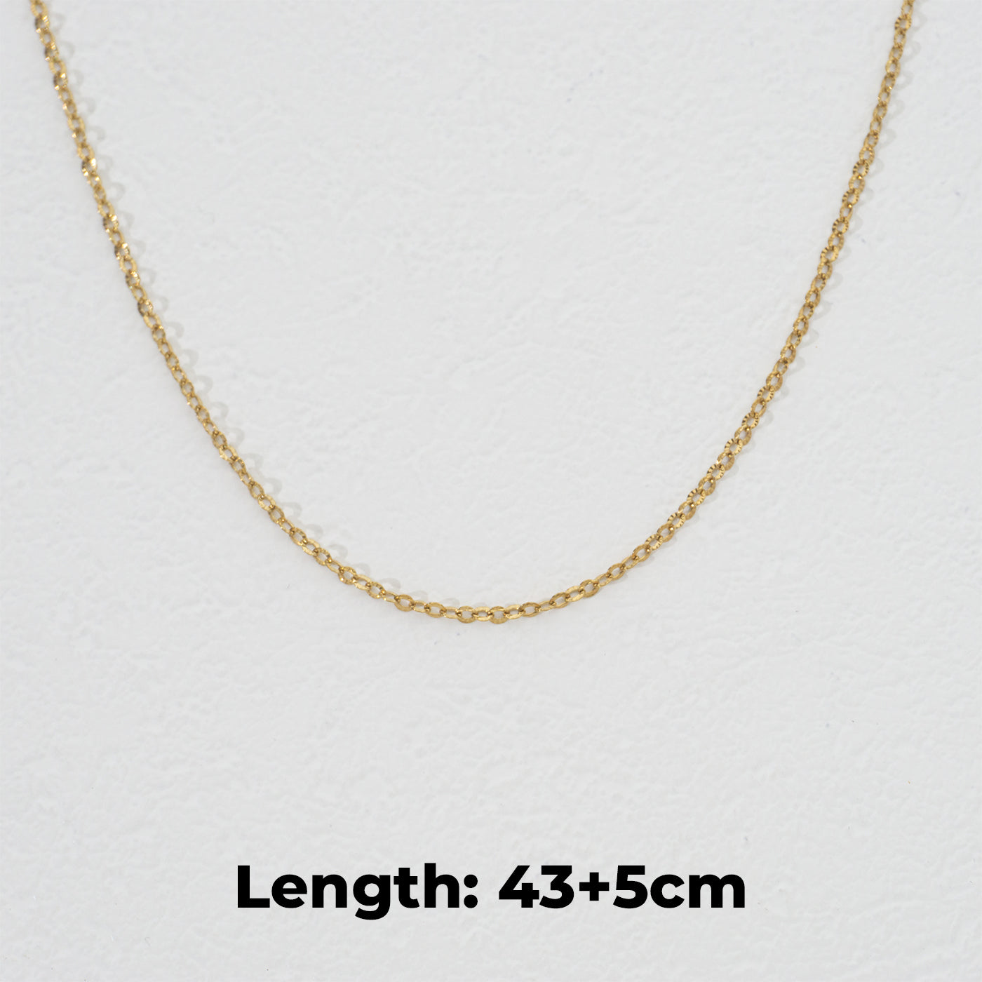 (43+5cm) Dainty Rolo Chain Necklace Stainless Steel PVD Gold Plated Rantai Kalung Hypoallergenic