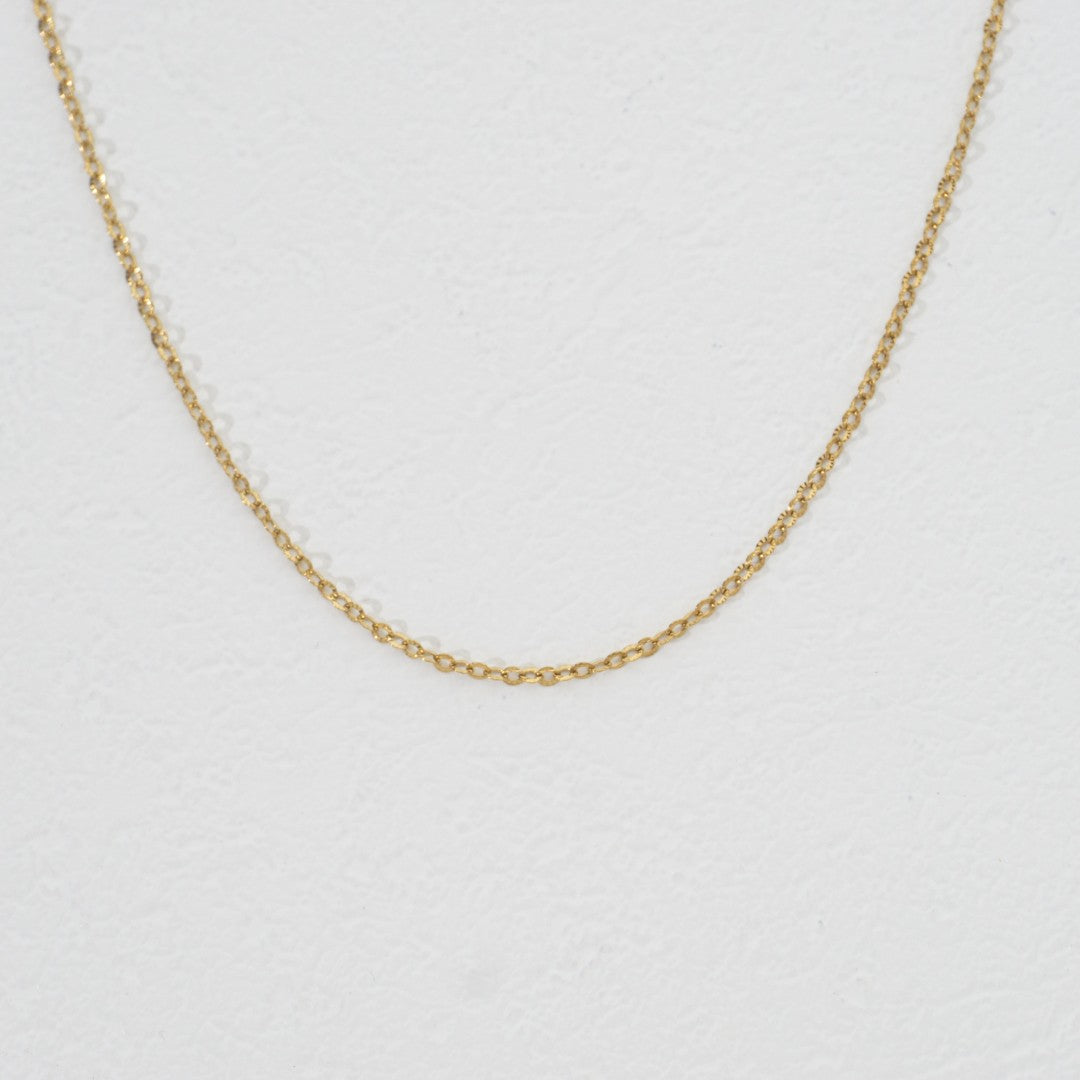(43+5cm) Dainty Rolo Chain Necklace Stainless Steel PVD Gold Plated Rantai Kalung Hypoallergenic