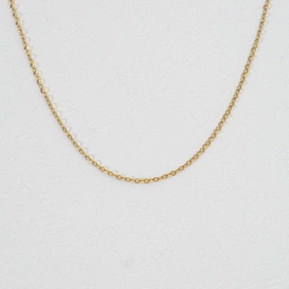 (43+5cm) Dainty Rolo Chain Necklace Stainless Steel PVD Gold Plated Rantai Kalung Hypoallergenic